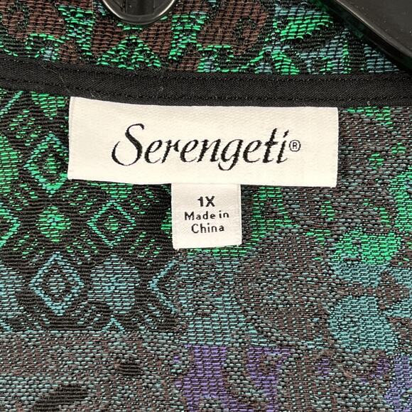 Serengeti Jacket Womens‎ 1X Plus Green Blazer Open Front Business Professional - Picture 4 of 10